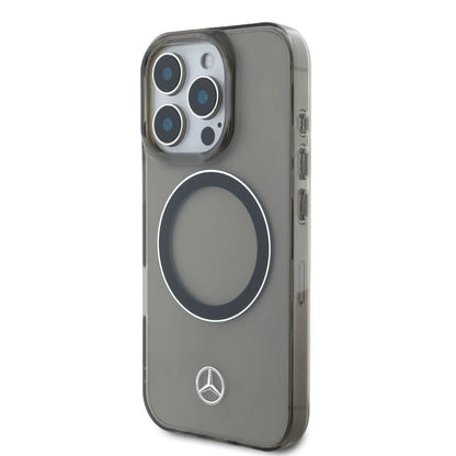 iPhone 16 Pro Max Mercedes-Benz HC TRANSPARENT PC / TPU SILVER RING (MagSafe Compatible) - BlackiPhone 16 Pro Max Mercedes-Benz HC TRANSPARENT PC / TPU SILVER RING (MagSafe Compatible) - Black