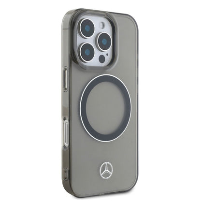 iPhone 16 Pro Max Mercedes-Benz HC TRANSPARENT PC / TPU SILVER RING (MagSafe Compatible) - BlackiPhone 16 Pro Max Mercedes-Benz HC TRANSPARENT PC / TPU SILVER RING (MagSafe Compatible) - Black