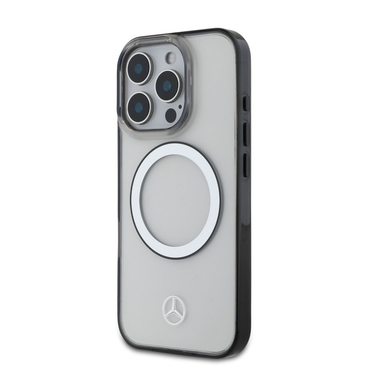 iPhone 16 Pro Mercedes-Benz HC TRANSPARENT PC / TPU W / BLACK RING (MagSafe Compatible) - Clear