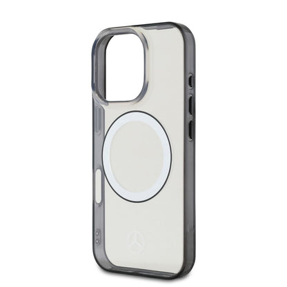 iPhone 16 Pro Mercedes-Benz HC TRANSPARENT PC / TPU W / BLACK RING (MagSafe Compatible) - Clear
