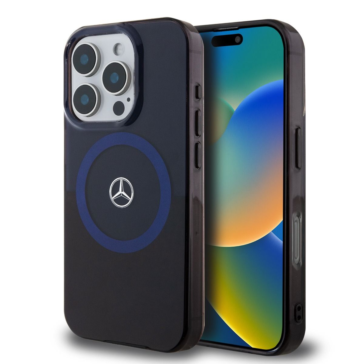 iPhone 16 Pro Max Mercedes-Benz HC DOUBLE LAYER BICOLOR (MagSafe Compatible) - Blue Black