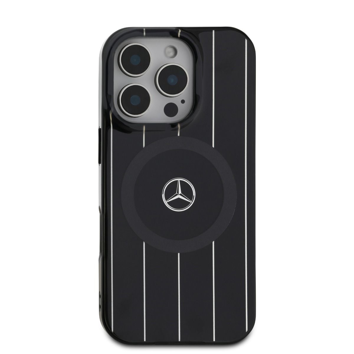 iPhone 16 Pro Mercedes-Benz HC DOUBLE LAYER CROSSED LINES (MagSafe Compatible) - Black