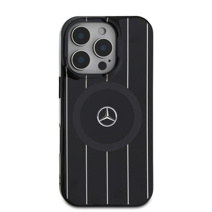 iPhone 16 Pro Max Mercedes-Benz HC DOUBLE LAYER CROSSED LINES (MagSafe Compatible) - Black