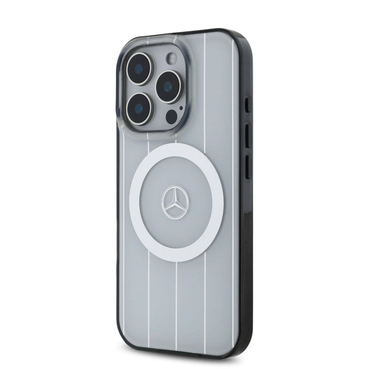 iPhone 16 Pro Max Mercedes-Benz - DOUBLE LAYER CASE WITH CROSSED LINES (MagSafe Compatible) - White