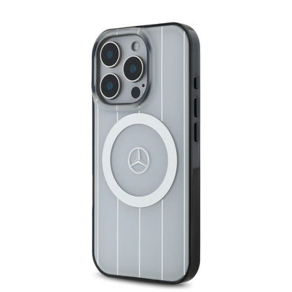 iPhone 16 Pro Max Mercedes-Benz - DOUBLE LAYER CASE WITH CROSSED LINES (MagSafe Compatible) - White