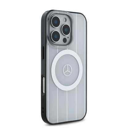 iPhone 16 Pro Max Mercedes-Benz - DOUBLE LAYER CASE WITH CROSSED LINES (MagSafe Compatible) - White