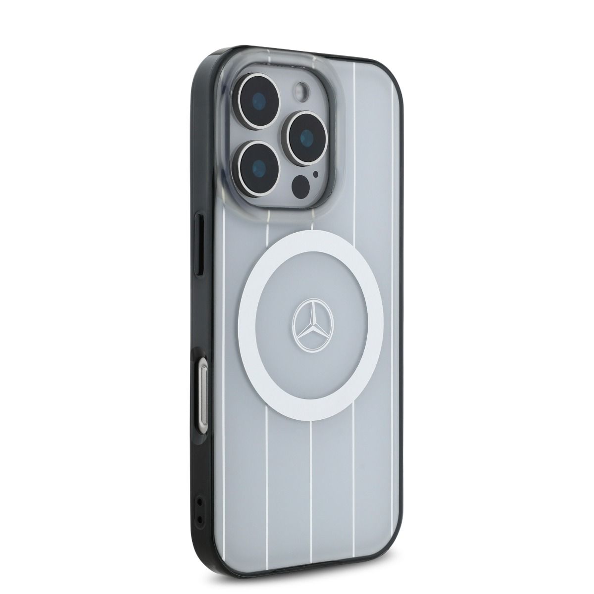 iPhone 16 Pro Max Mercedes-Benz - DOUBLE LAYER CASE WITH CROSSED LINES (MagSafe Compatible) - White