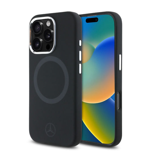 iPhone 16 Pro Mercedes-Benz HC SILICONE TONAL LOGO (MagSafe Compatible) - Black