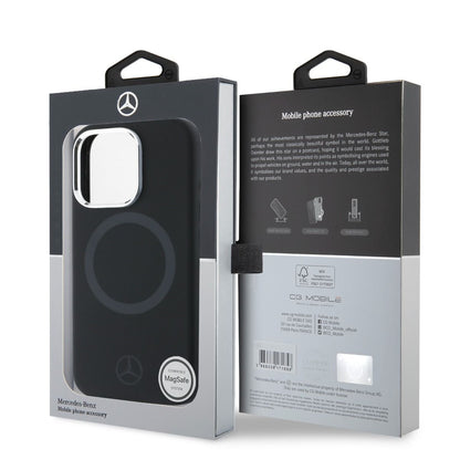 iPhone 16 Pro Max Mercedes-Benz HC SILICONE TONAL LOGO (MagSafe Compatible) - Black