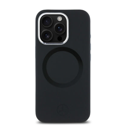 iPhone 16 Pro Max Mercedes-Benz HC SILICONE TONAL LOGO (MagSafe Compatible) - Black