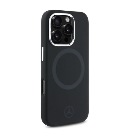 iPhone 16 Pro Max Mercedes-Benz HC SILICONE TONAL LOGO (MagSafe Compatible) - Black