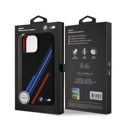 iPhone 16 Pro Max BMW HC M SILICONE RANDOM LINES (MagSafe Compatible) - Black