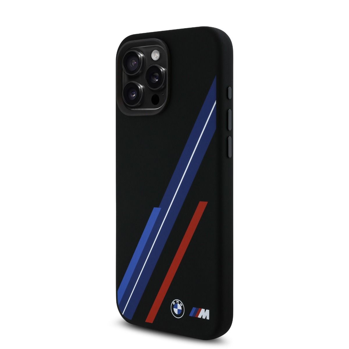 iPhone 16 Pro Max BMW HC M SILICONE RANDOM LINES (MagSafe Compatible) - Black