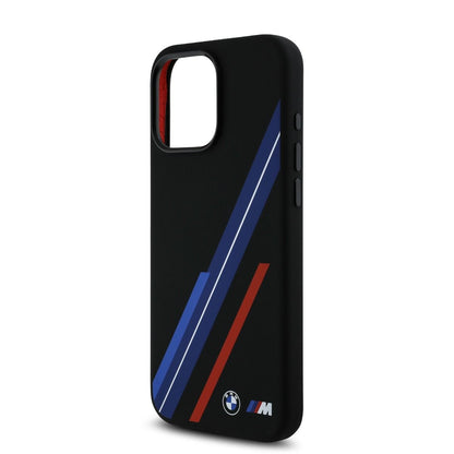 iPhone 16 Pro Max BMW HC M SILICONE RANDOM LINES (MagSafe Compatible) - Black