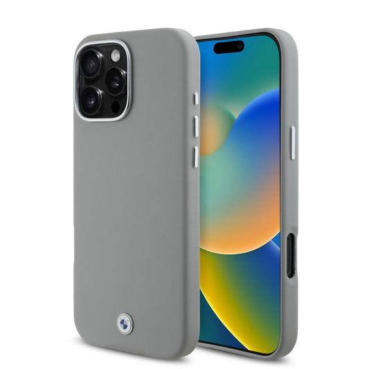 iPhone 16 Pro Max BMW HC SIGN PU FULL WRAPPED METAL (MagSafe Compatible) - Grey