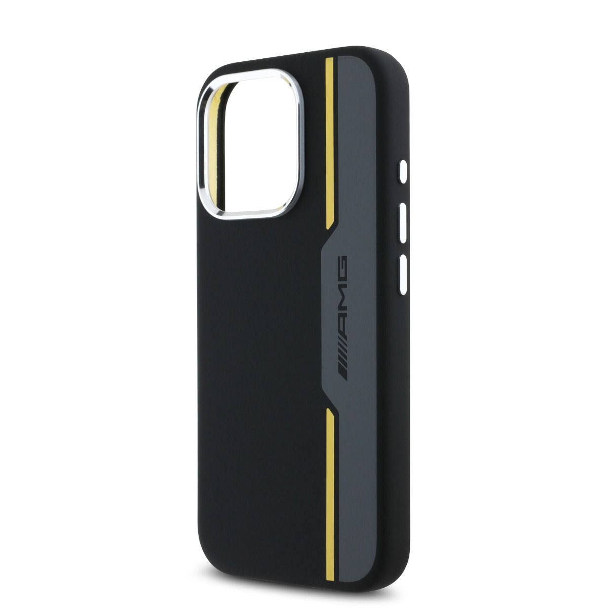iPhone 16 Pro Max AMG HC SILICONE BOW LINES (MagSafe Compatible) - Black Yellow