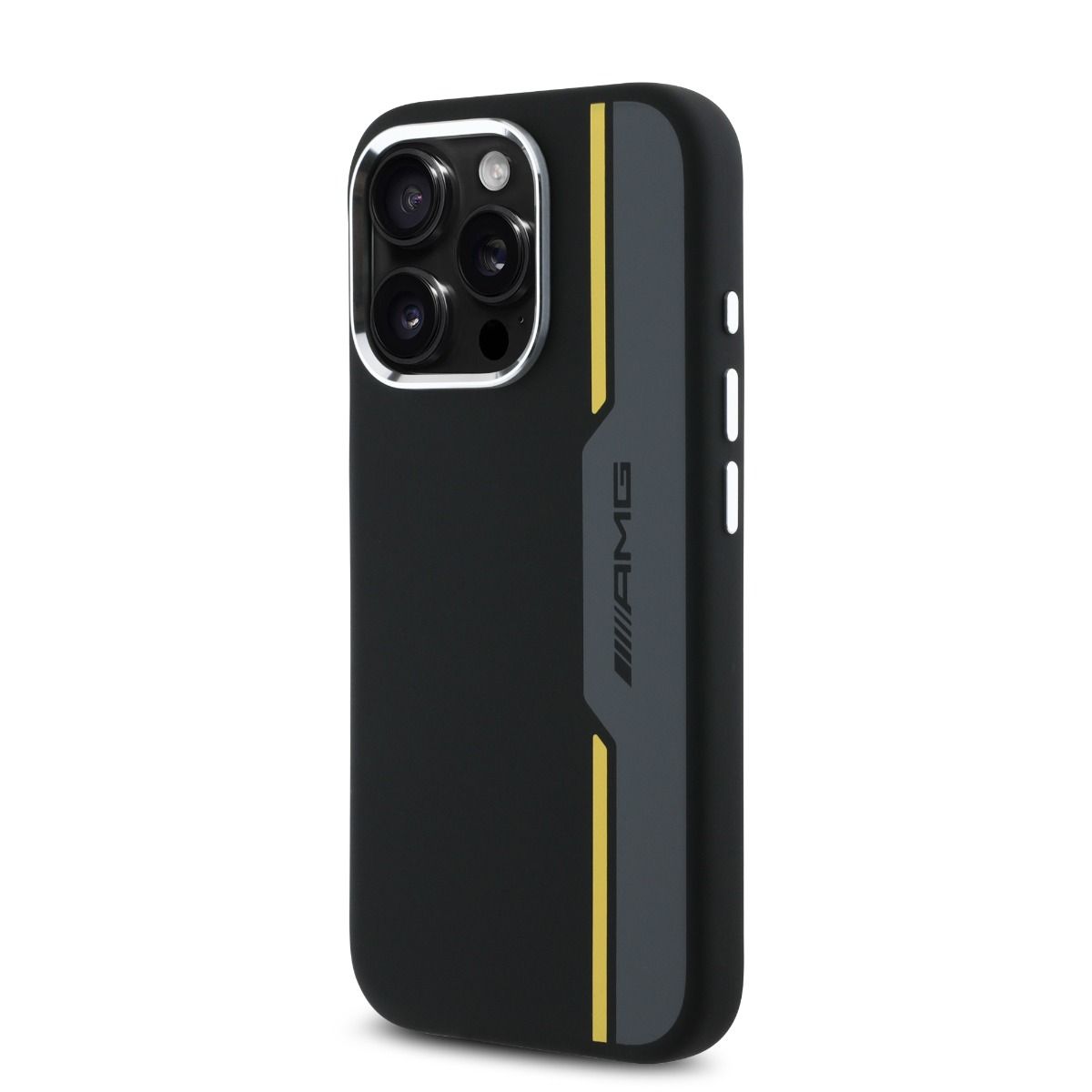 iPhone 16 Pro AMG HC SILICONE BOW LINES (MagSafe Compatible) - Black Yellow