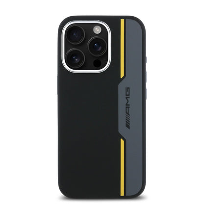 iPhone 16 Pro AMG HC SILICONE BOW LINES (MagSafe Compatible) - Black Yellow