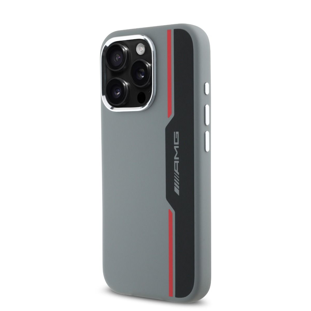 iPhone 16 Pro AMG HC SILICONE BOW LINES (MagSafe Compatible) - Grey Red
