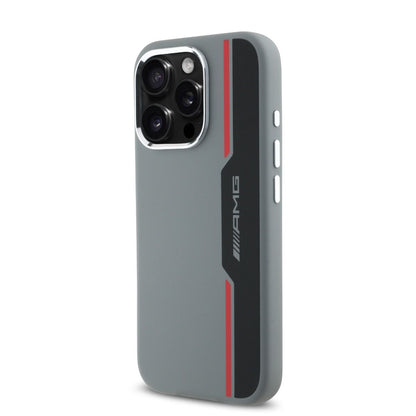 iPhone 16 Pro AMG HC SILICONE BOW LINES (MagSafe Compatible) - Grey Red