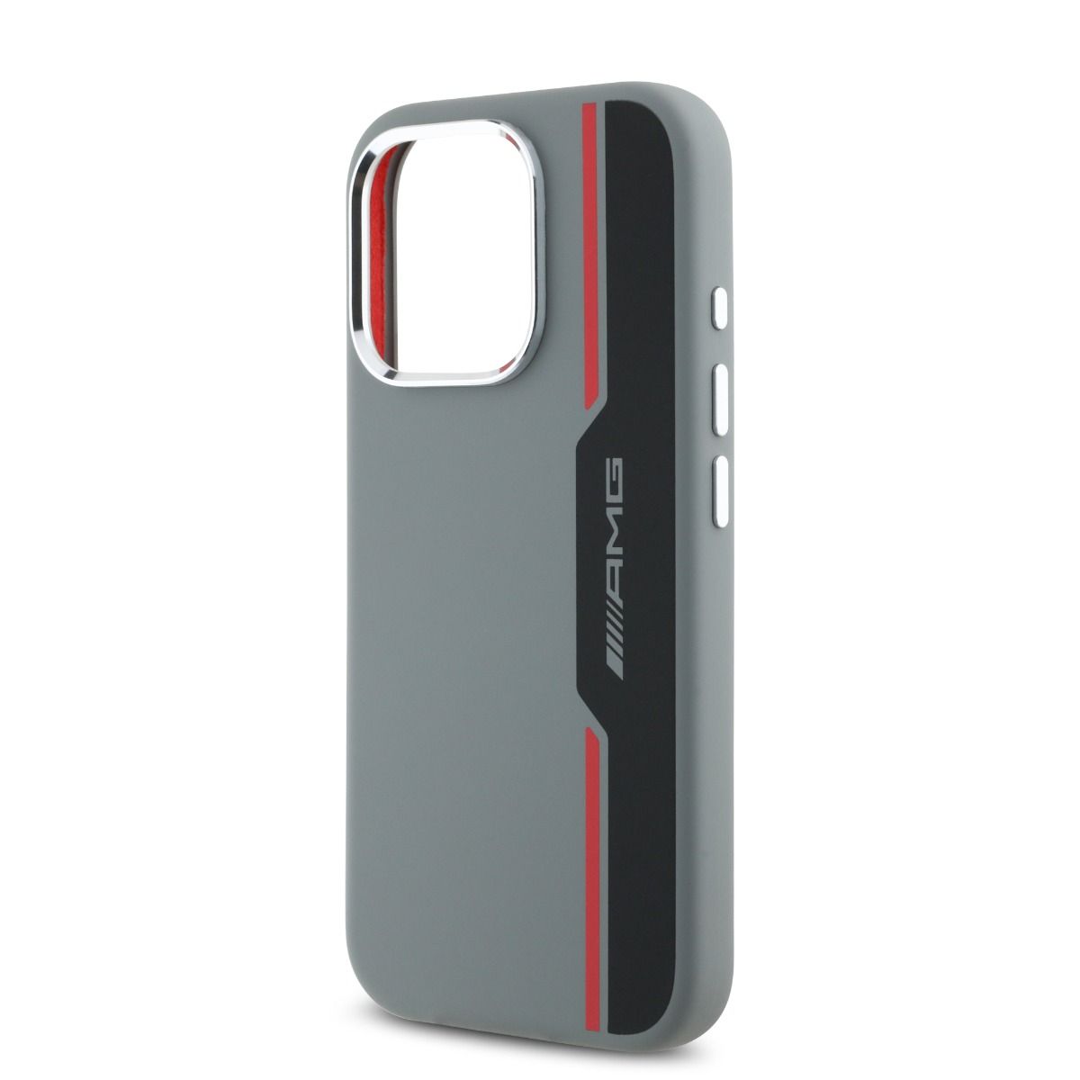 iPhone 16 Pro AMG HC SILICONE BOW LINES (MagSafe Compatible) - Grey Red
