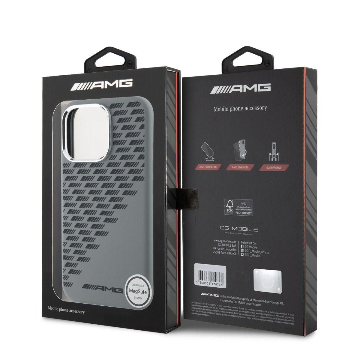 iPhone 16 Pro AMG HC SILICONE RHOMBS (MagSafe Compatible) - Grey