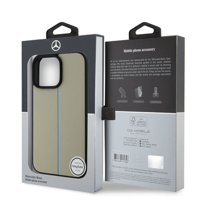 iPhone 16 Pro Max Mercedes-Benz HC BLUE LINE LEATHER (MagSafe Compatible) - Beige