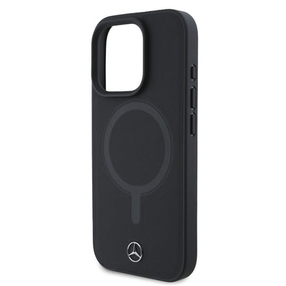 iPhone 16 Pro Max Mercedes-Benz HC PLAIN SMOOTH LEATHER (MagSafe Compatible) - Black