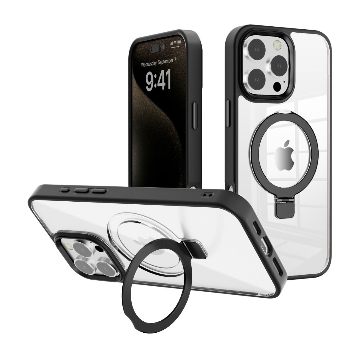 Samsung Galaxy S24 Plus / S25 Plus BLACKTECH Aurora Guard (MagSafe Compatible) Ring Stand - Black