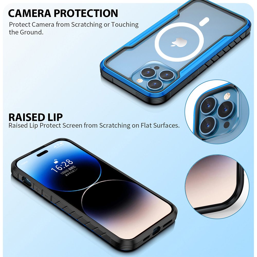 iPhone 16e BLACKTECH Defense Shield Aluminum Alloy (MagSafe Compatible) - Blue