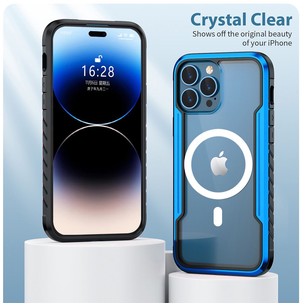 iPhone 16e BLACKTECH Defense Shield Aluminum Alloy (MagSafe Compatible) - Blue