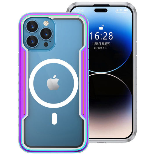 iPhone 16e BLACKTECH Defense Shield Aluminum Alloy (MagSafe Compatible) - Iridescent