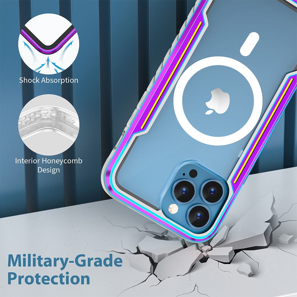 iPhone 16e BLACKTECH Defense Shield Aluminum Alloy (MagSafe Compatible) - Iridescent