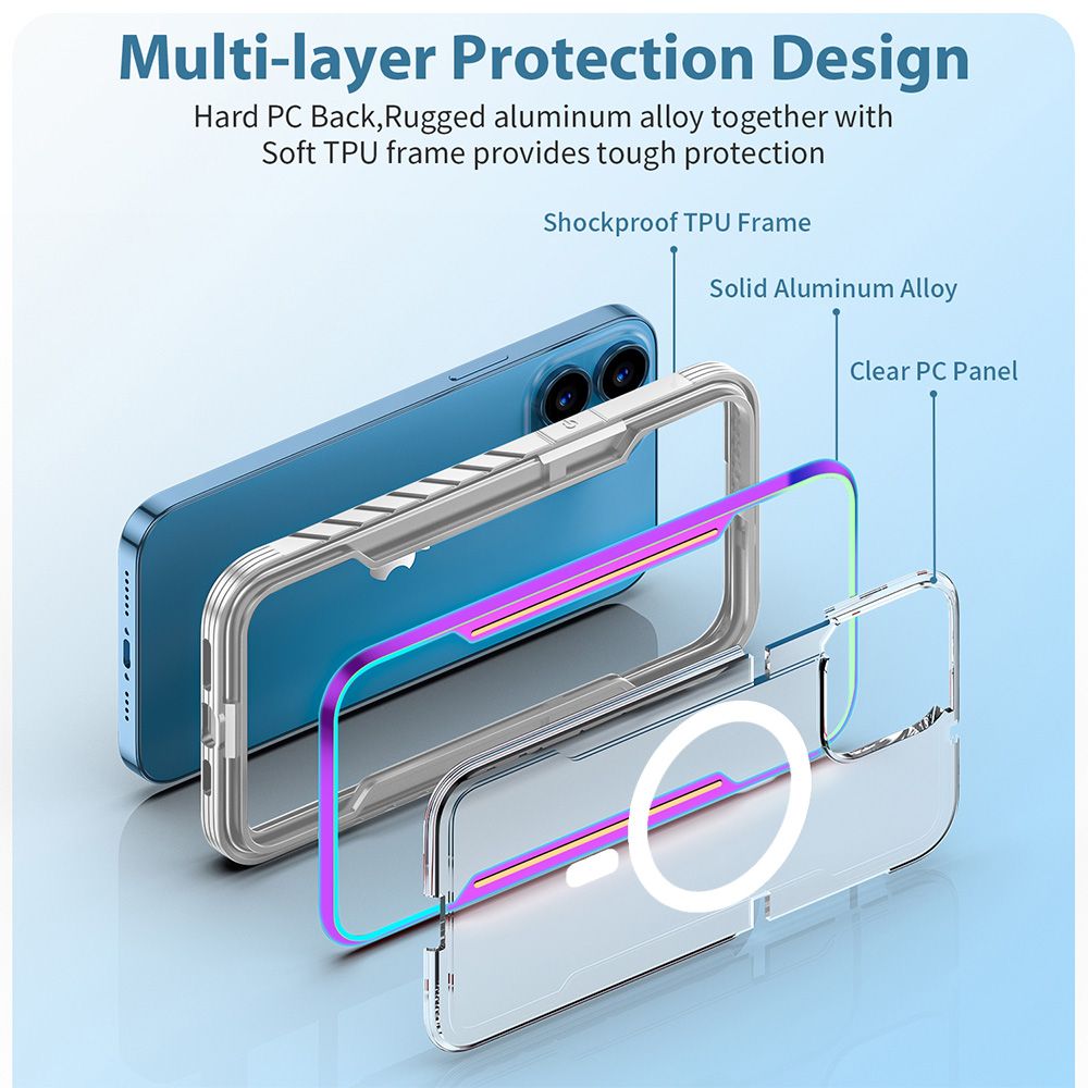 Samsung Galaxy S24 Plus / S25 Plus BLACKTECH Defense Shield Aluminum Alloy (MagSafe Compatible) - Iridescent