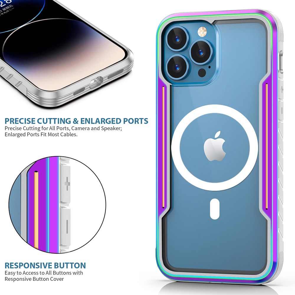 iPhone 16e BLACKTECH Defense Shield Aluminum Alloy (MagSafe Compatible) - Iridescent