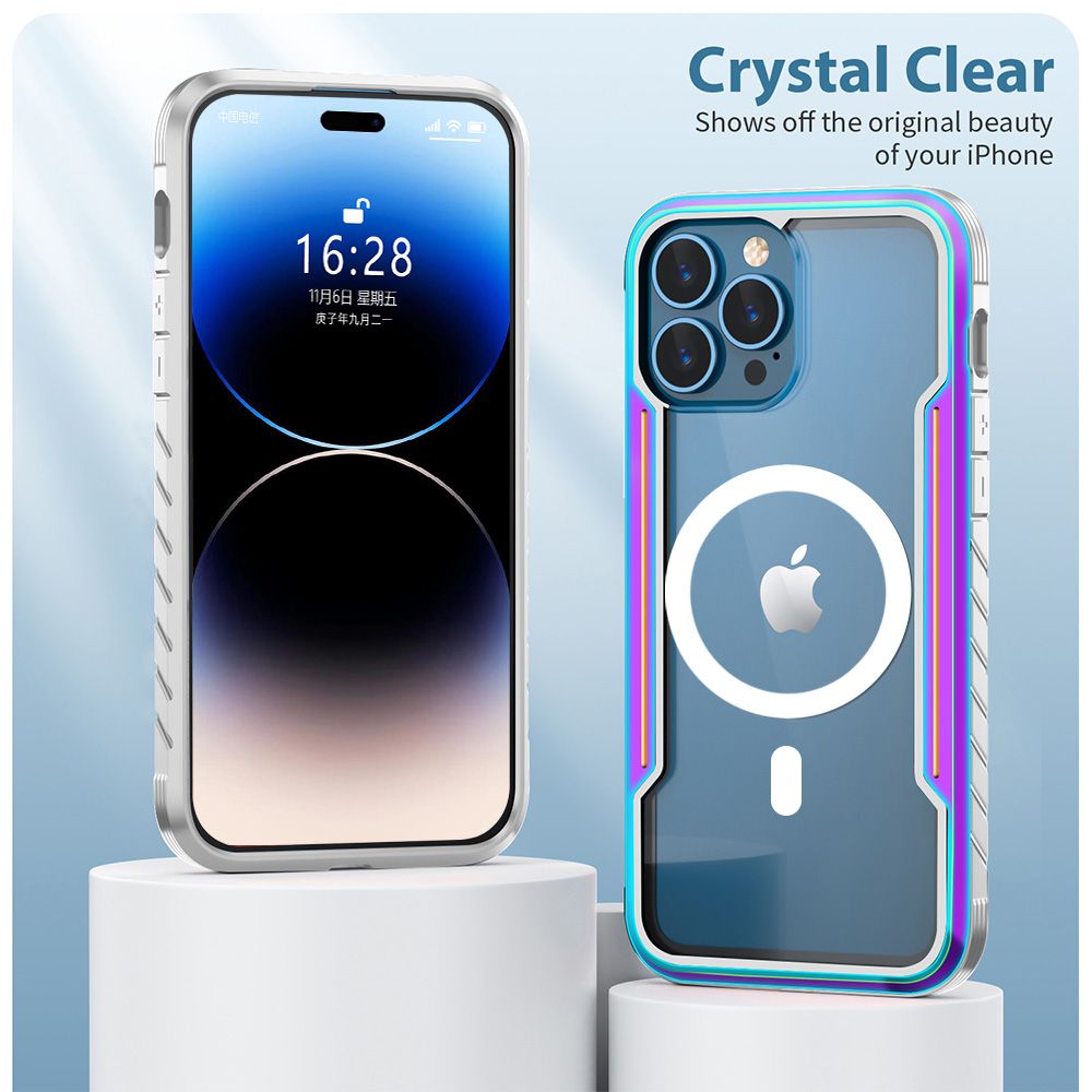 iPhone 16e BLACKTECH Defense Shield Aluminum Alloy (MagSafe Compatible) - Iridescent