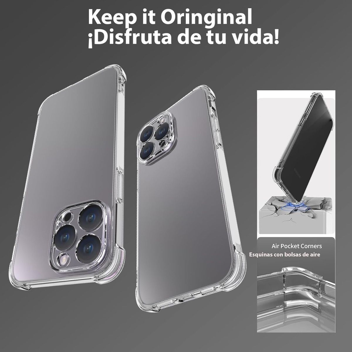 iPhone 13 BLACKTECH Hard Protective Case - Clear (Can use with Clear Glass)
