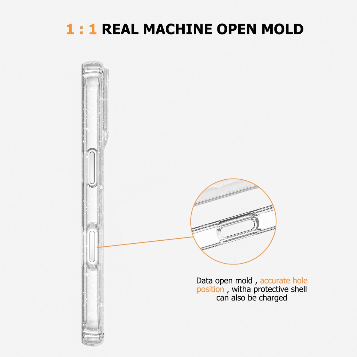 iPhone 14 Pro Max BLACKTECH Stay Glitter - Clear