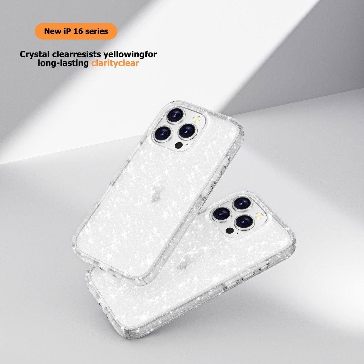 iPhone 15 Pro Max BLACKTECH Stay Glitter - Clear