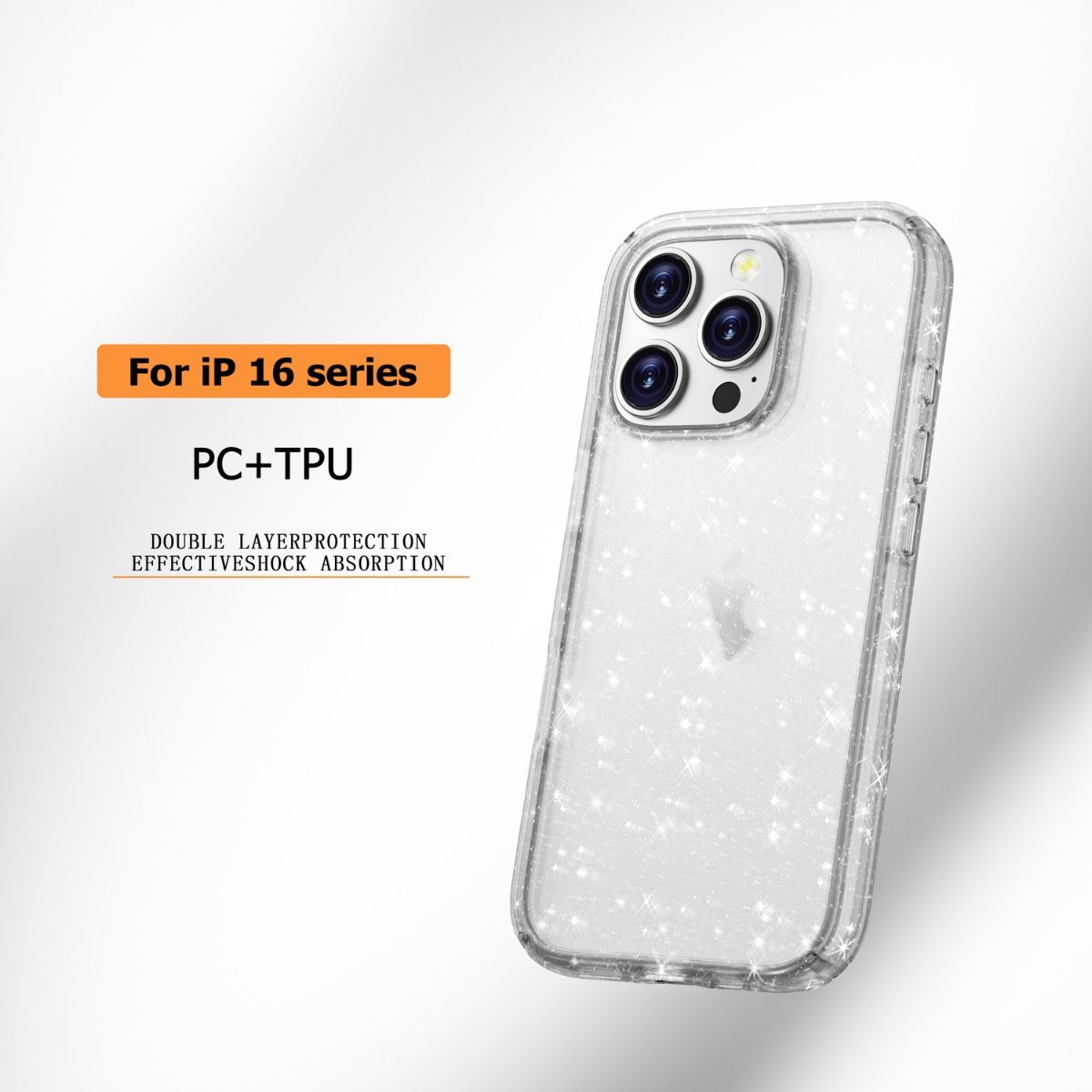 iPhone 16 Pro Max BLACKTECH Stay Glitter - Clear