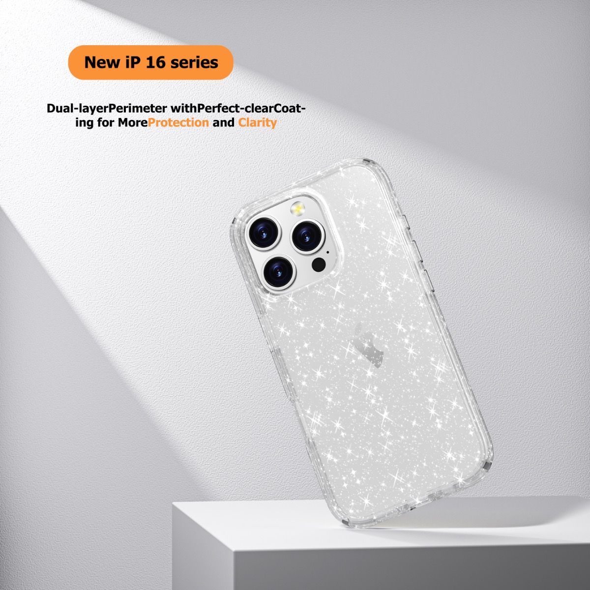 iPhone 16 Pro Max BLACKTECH Stay Glitter - Clear