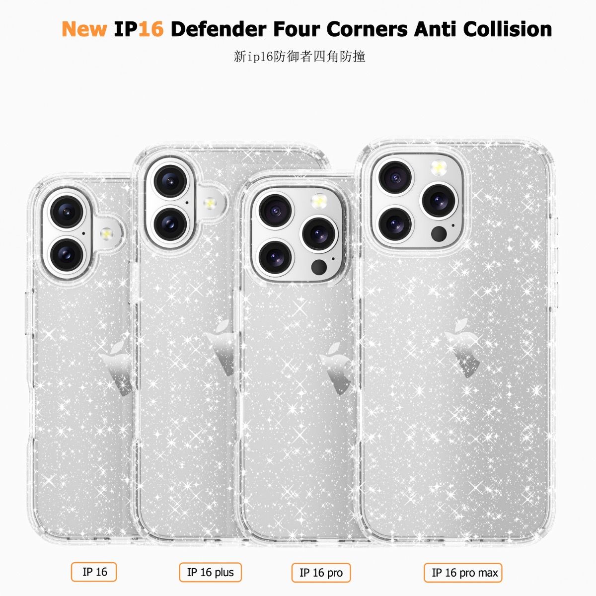 iPhone 16 Pro Max BLACKTECH Stay Glitter - Clear