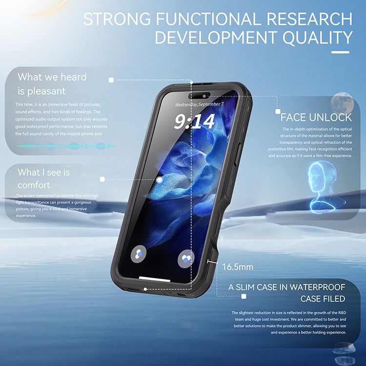 iPhone 16 Pro Max BLACKTECH Waterproof (MagSafe Compatible) - Black