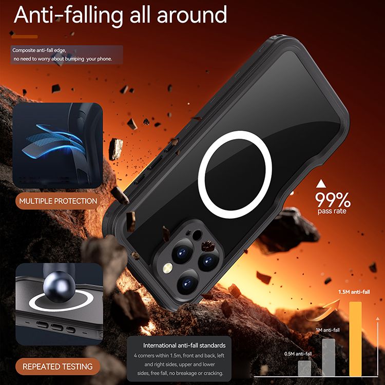 iPhone 16 BLACKTECH Waterproof (MagSafe Compatible) - Black