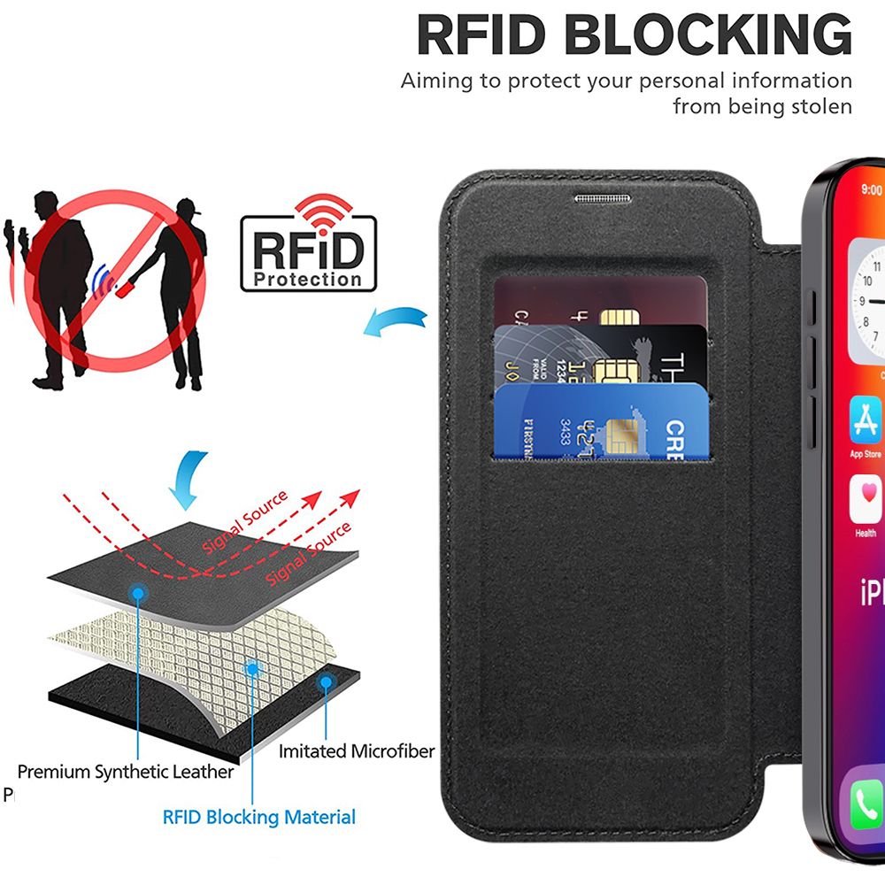 *Priority reserve-Ships early Sep*iPhone 17 Air BLACKTECH Leather Lux (Magnetic Compatible) - Black