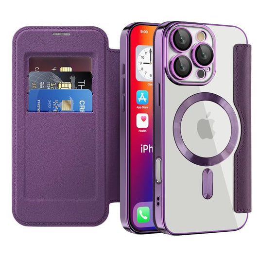 iPhone 16e BLACKTECH Leather Lux (Magnetic Compatible) - Purple