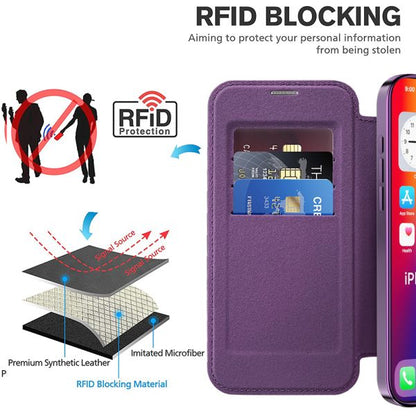 iPhone 16e BLACKTECH Leather Lux (Magnetic Compatible) - Purple