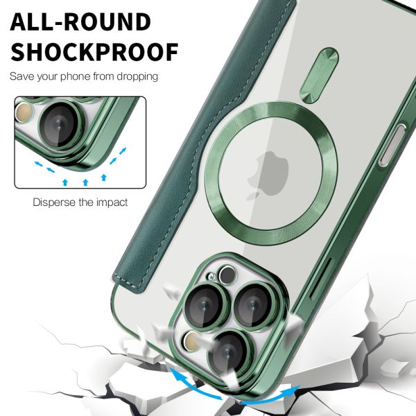 iPhone 16e BLACKTECH Leather Lux (Magnetic Compatible) - Green