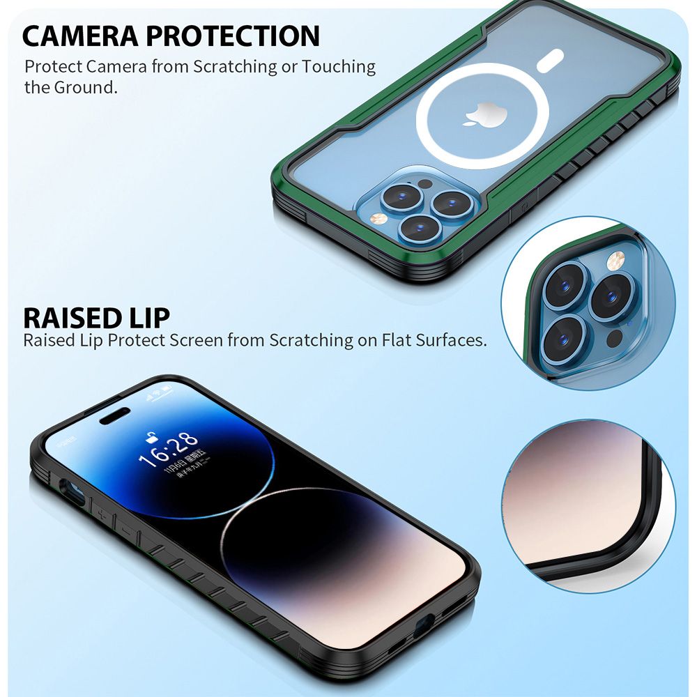 iPhone 16e BLACKTECH Defense Shield Aluminum Alloy (MagSafe Compatible) - Green