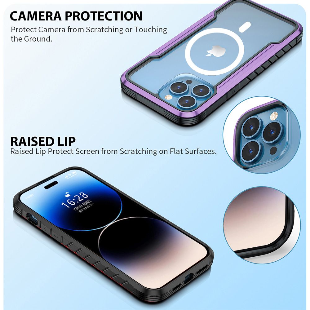 iPhone 16e BLACKTECH Defense Shield Aluminum Alloy (MagSafe Compatible) - Purple